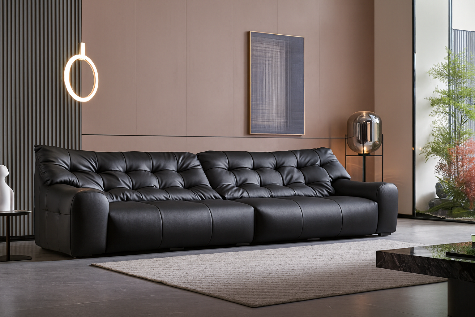 Black Bear 3 Seat Sofa - Leather