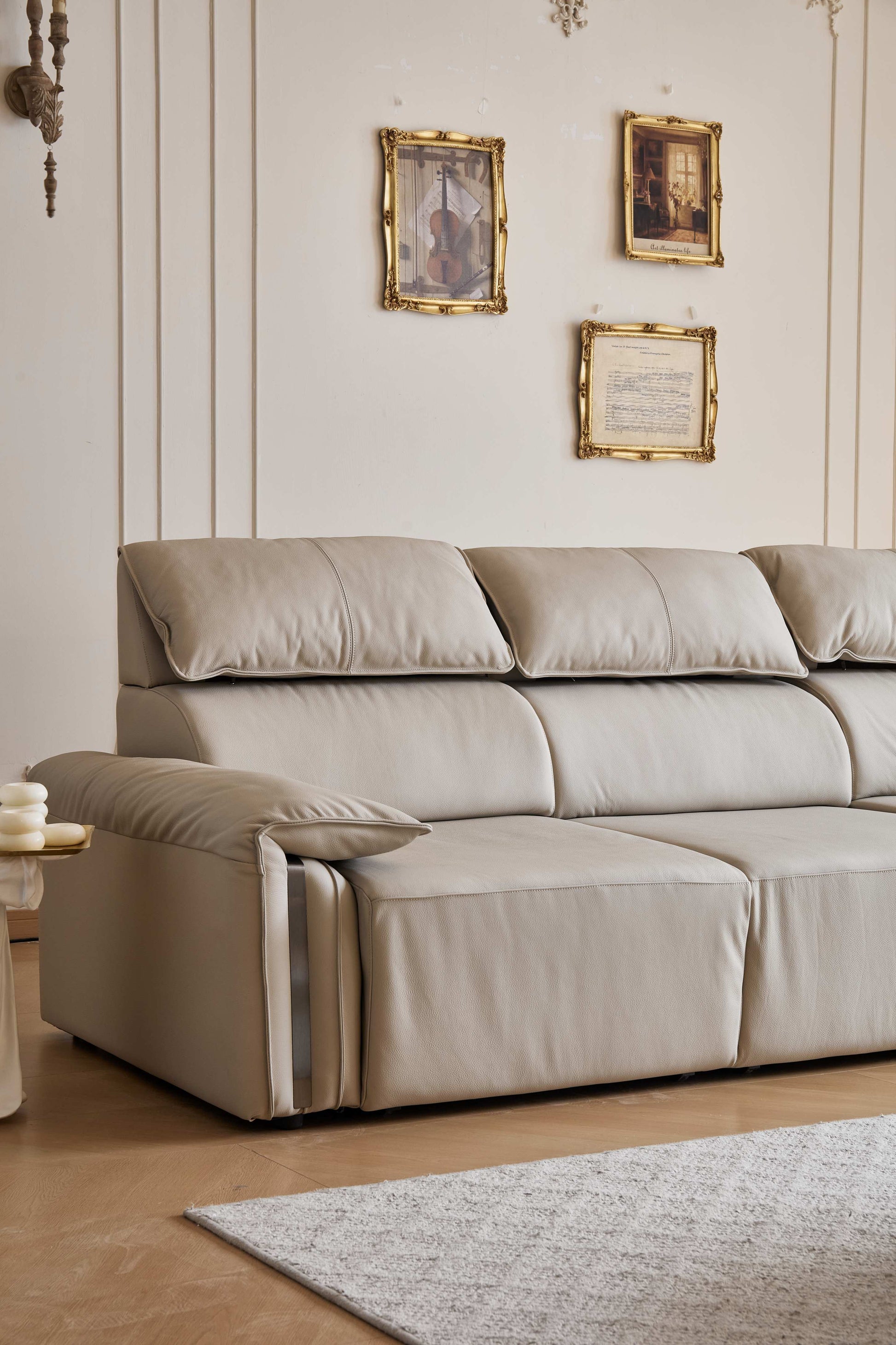 Chocolate Fully Electric Reclining Sofa Bed - Leather