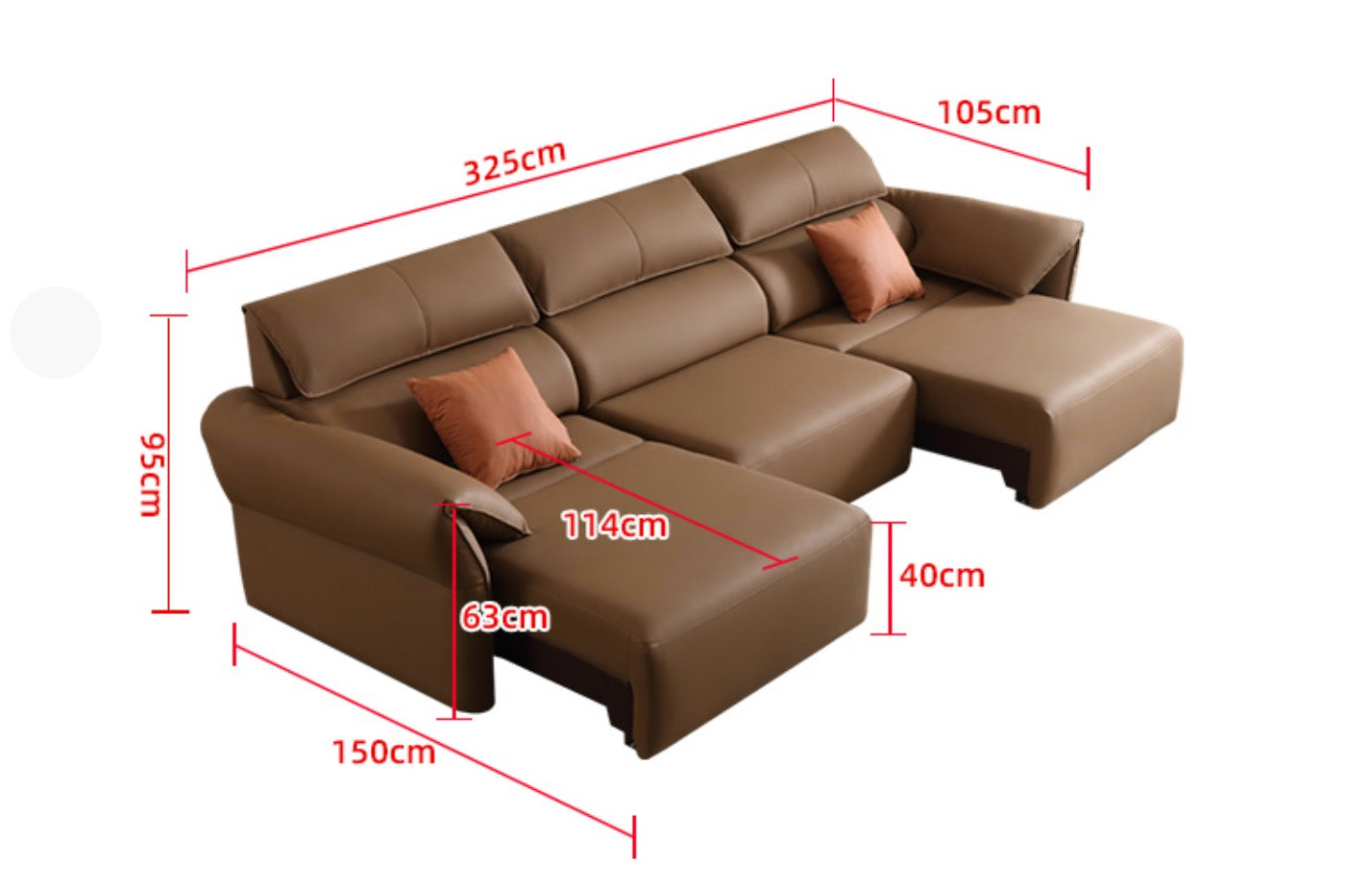 Opulence Fully Electric Reclining Sofa Bed - Leather