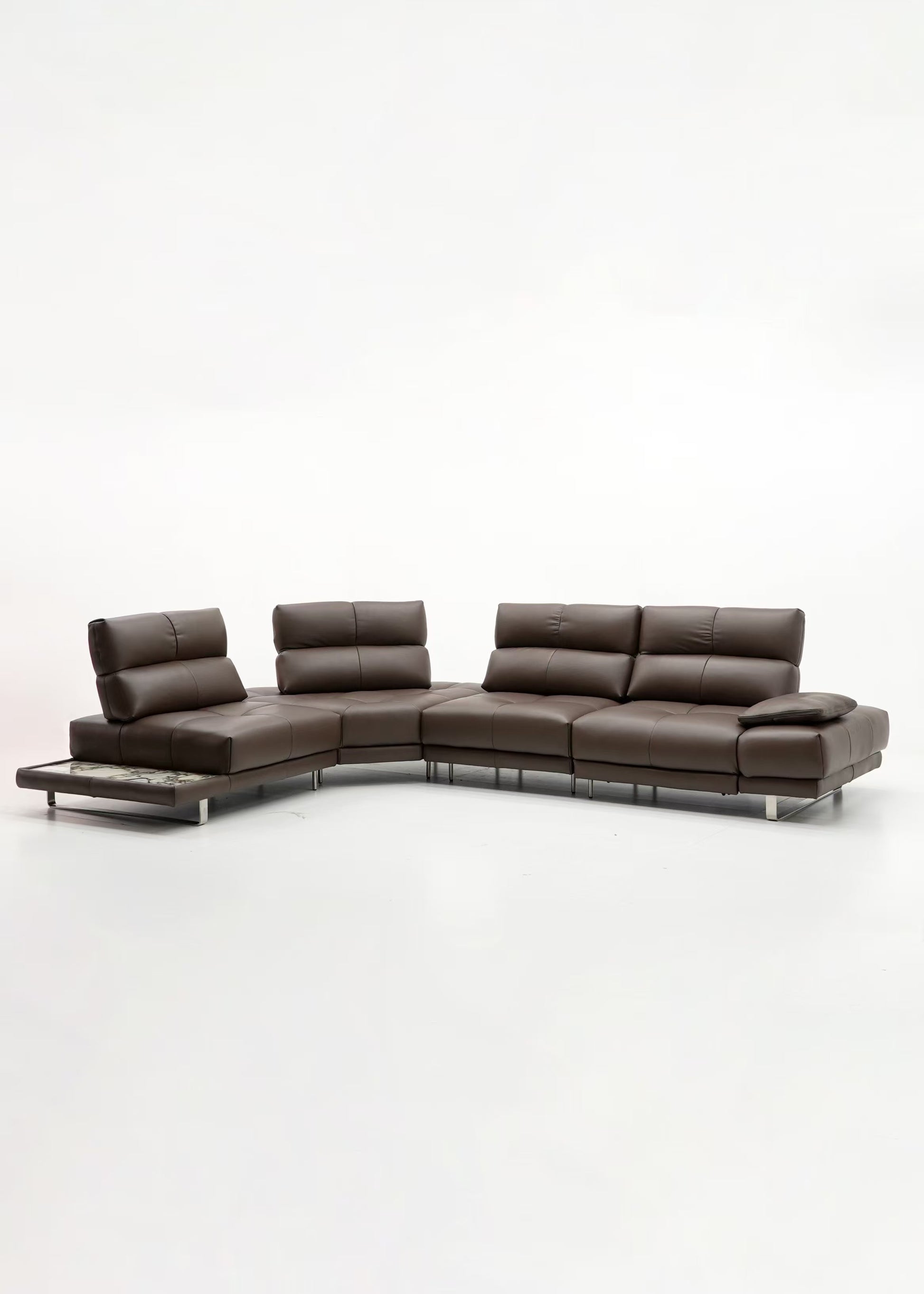 Astra 4.5 Seat L-Shape Electric Reclining Sofa with Adjustable Backrest - Leather