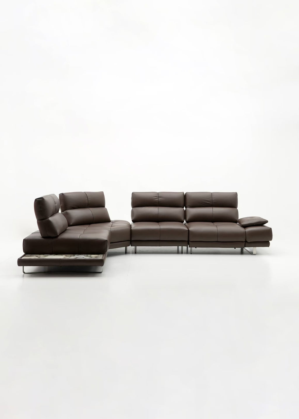 Astra 4.5 Seat L-Shape Electric Reclining Sofa with Adjustable Backrest - Leather