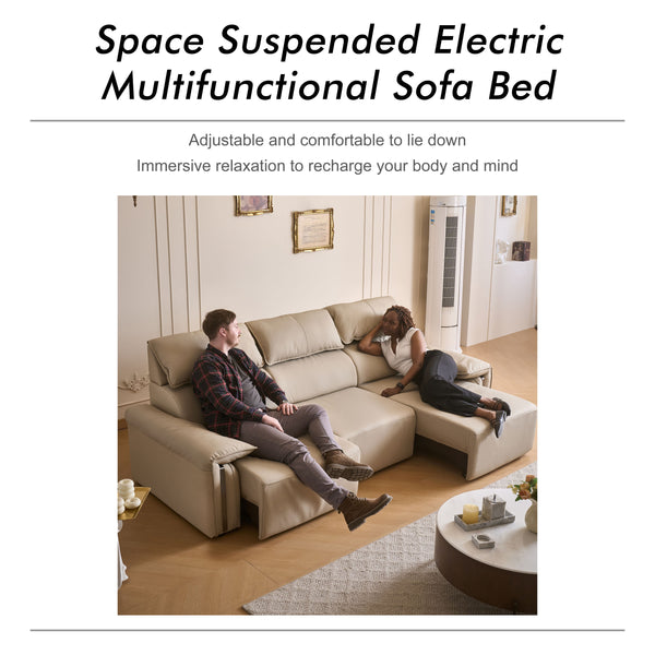 Chocolate Fully Electric Reclining Sofa Bed - Leather