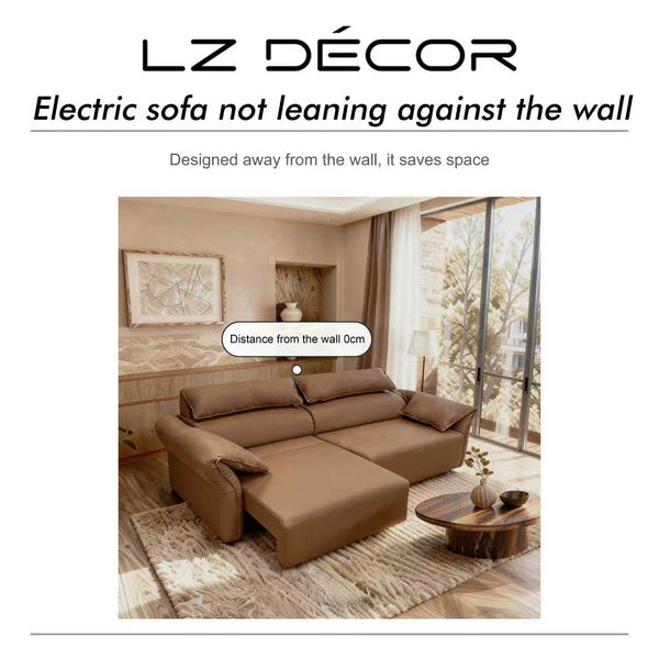 Opulence 2.3M 2.5 Seat Electric Recliner Sofa Bed (Chocolate Brown) - Leather