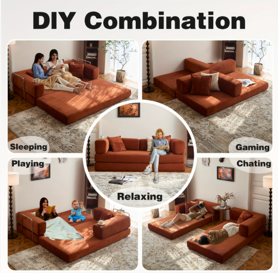 Koromo 3 Seater Modular Sofa Bed - Corduroy