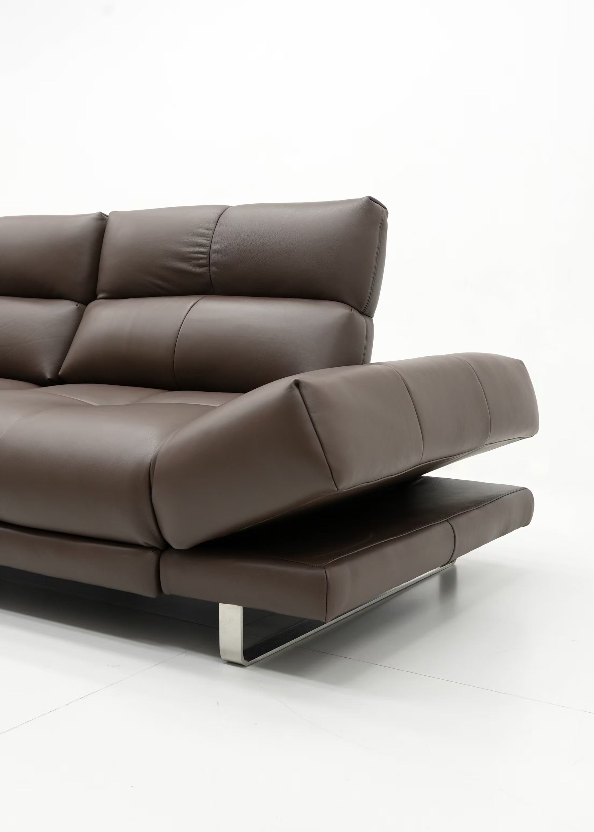 Astra 4.5 Seat L-Shape Electric Reclining Sofa with Adjustable Backrest - Leather