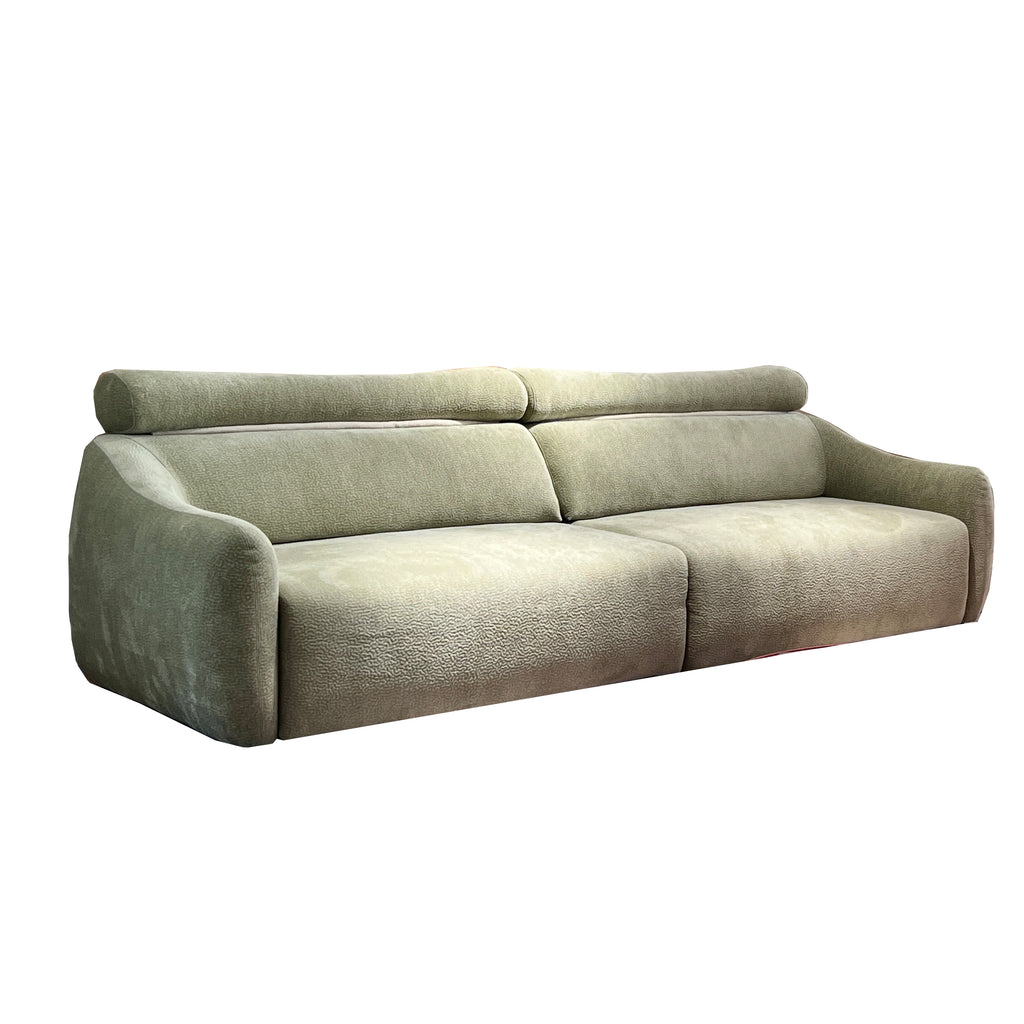 Sugar 3 Seat Dual Electric Reclining Sofa Bed with Adjustable Headrest - Fabric