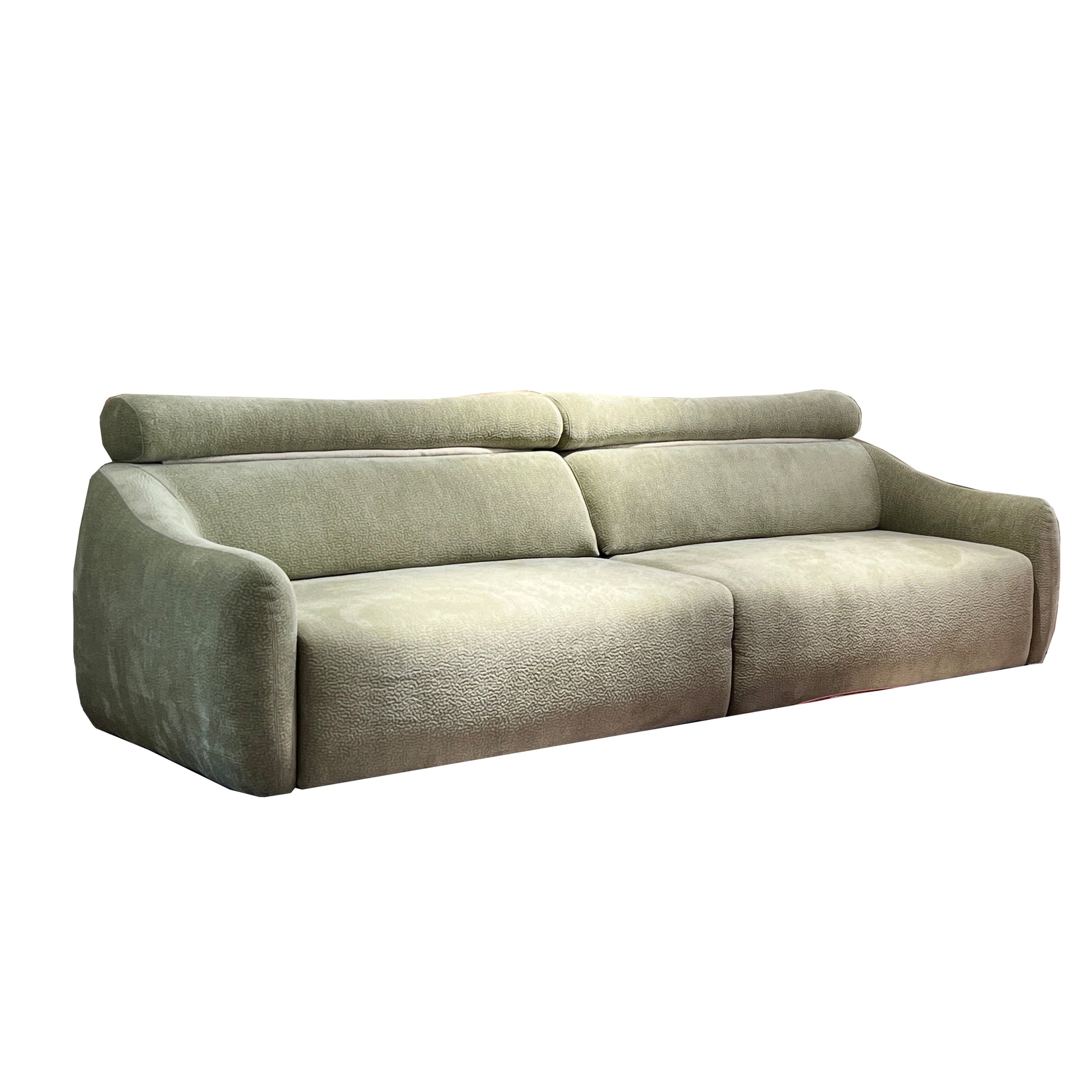 Sugar 3 Seat Dual Electric Reclining Sofa Bed with Adjustable Headrest - Fabric