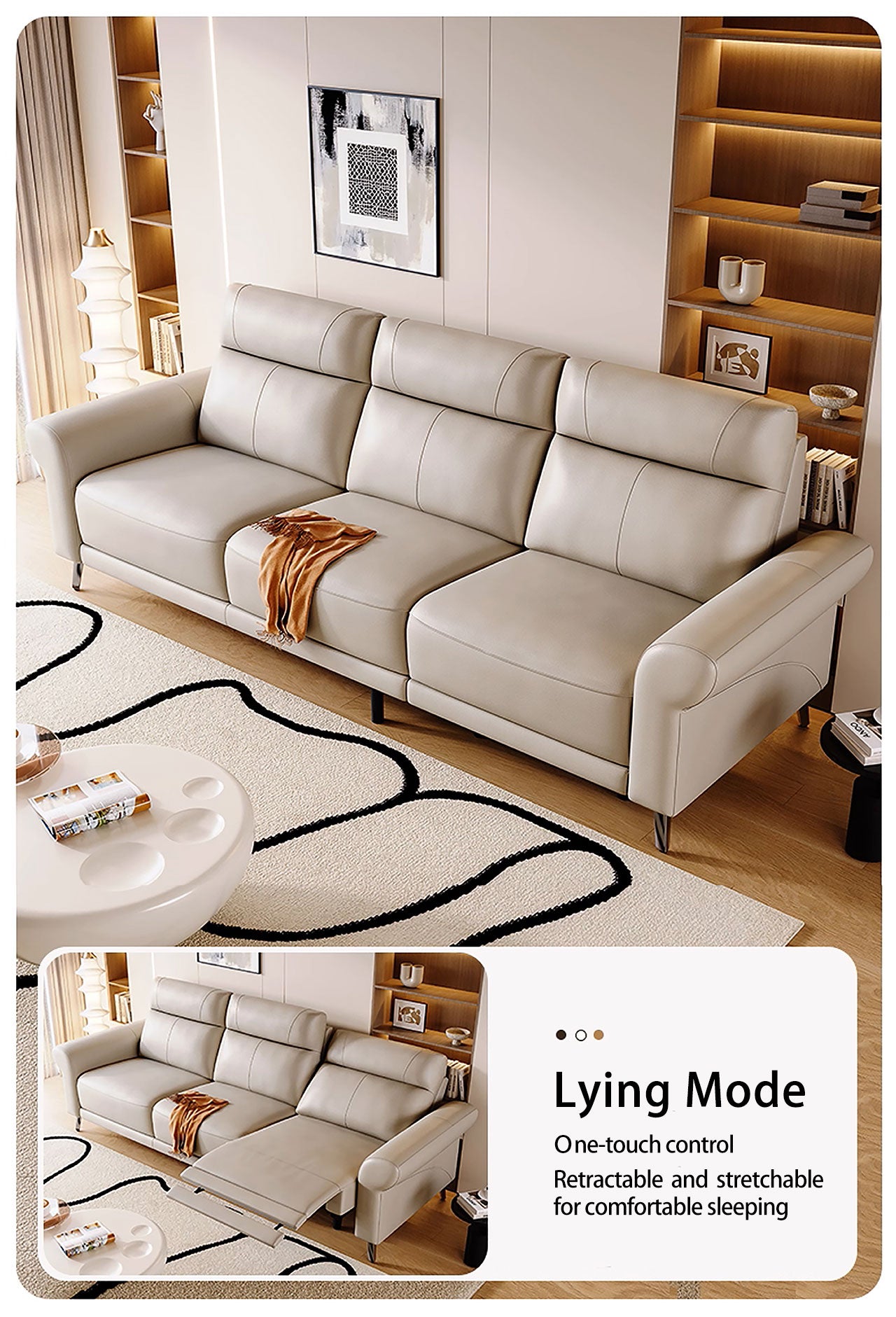 Nova 3 Seat Dual Electric Reclining Sofa - Leather