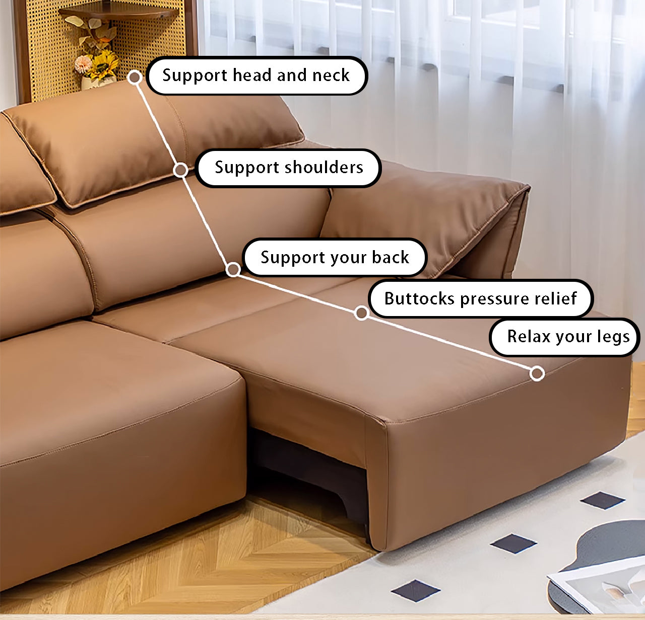 Opulence Fully Electric Reclining Sofa Bed - Leather