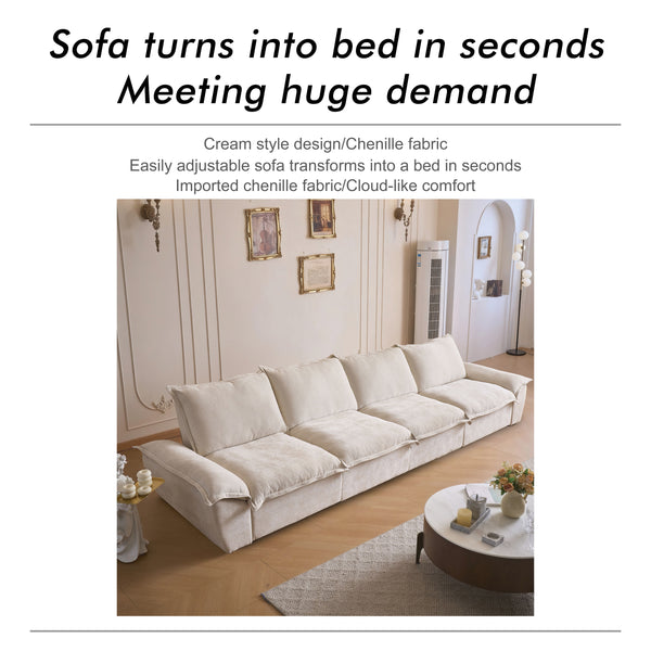 Cloud 4 Seat Fully Electric Reclining Sofa Bed with Adjustable Backrest - Fabric