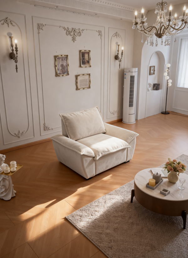 Cloud 1 Seat Fully Electric Reclining Sofa Bed with Adjustable Backrest - Fabric