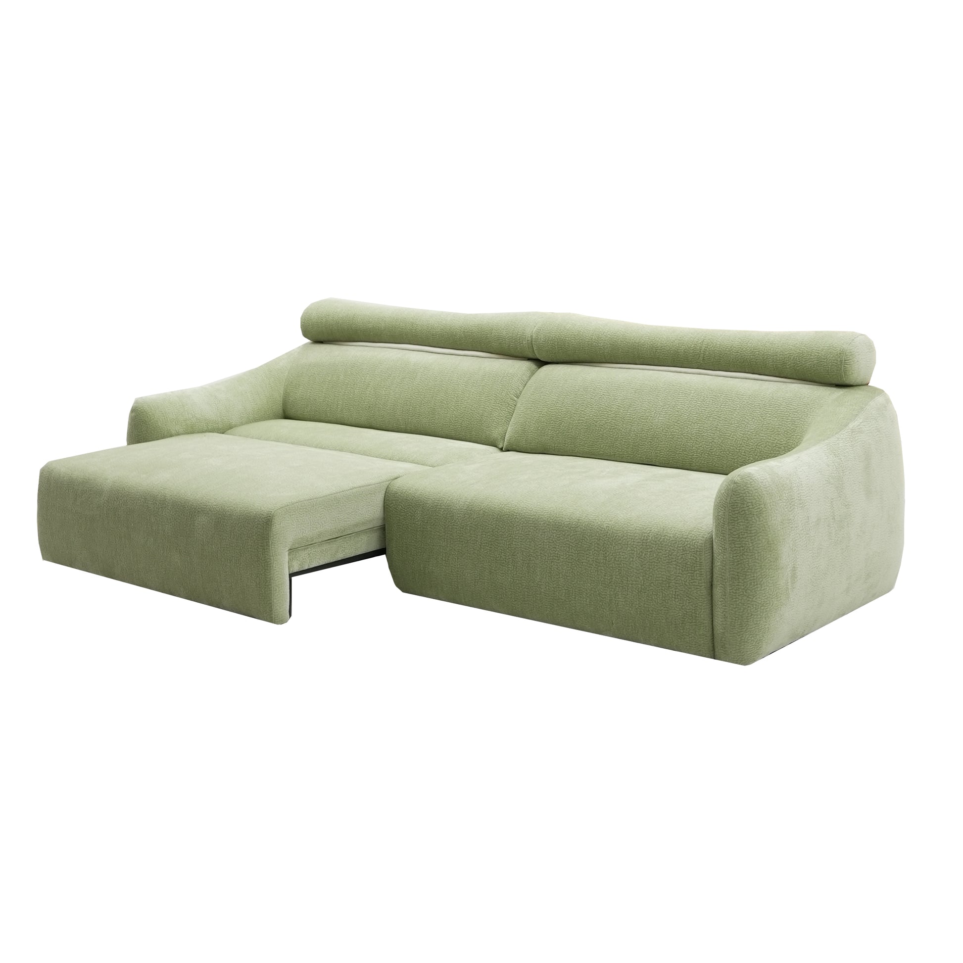 Sugar 3 Seat Dual Electric Reclining Sofa Bed with Adjustable Headrest - Fabric