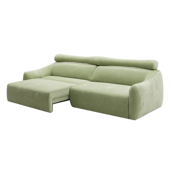Sugar 3 Seat Dual Electric Reclining Sofa Bed with Adjustable Headrest - Fabric