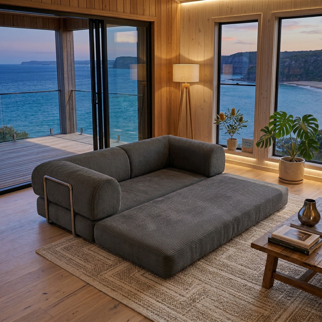 Koromo 3 Seater Corduroy Modular Sofa Bed | LZ Decor – LuxuryZone DÉCOR