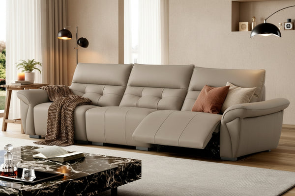 Concord 3 Seat Leather Electric Recliner Sofa – Dual Reclining Comfort