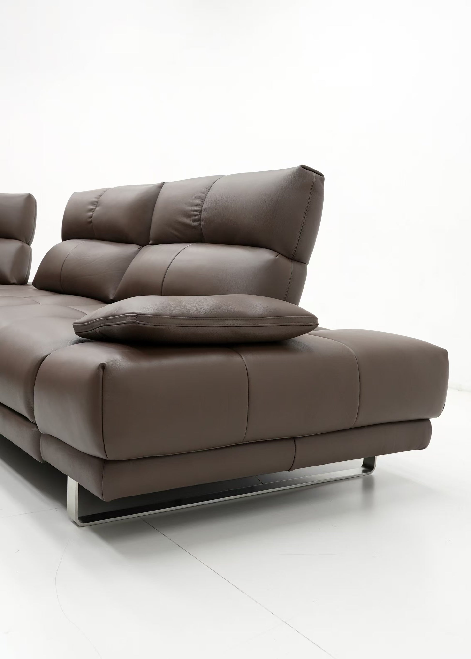 Astra 4.5 Seat L-Shape Electric Reclining Sofa with Adjustable Backrest - Leather