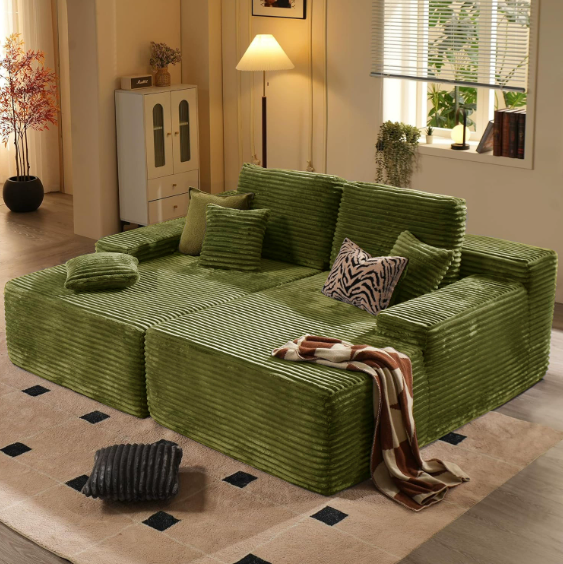 Mofufu 3 Seater Modular Sofa Bed - Fluffy Corduroy