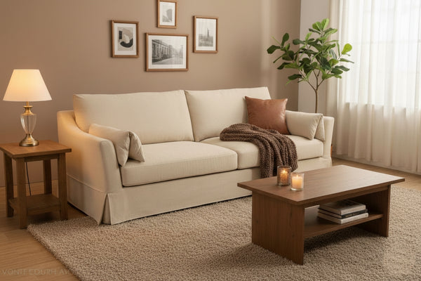 Harbor Beige 3 Seat Sofa - Fabric