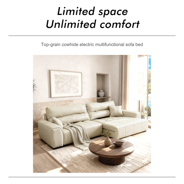 Oasis Fully Electric Reclining Sofa Bed - Leather