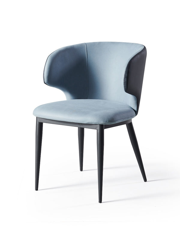 Aira Dual-Tone Dining Chair in Ocean Blue PU Leather