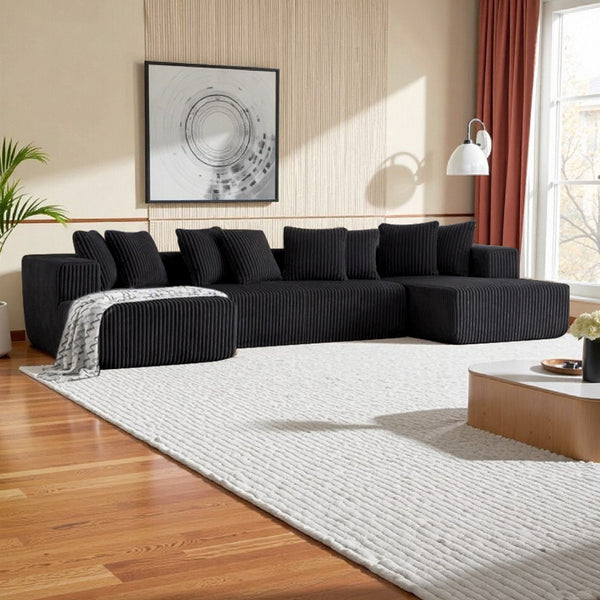Lumaro 6 Seat Modular Corner Sofa - Corduroy