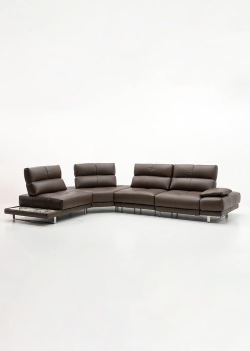Astra 4.5 Seat L-Shape Electric Reclining Sofa with Adjustable Backrest - Leather