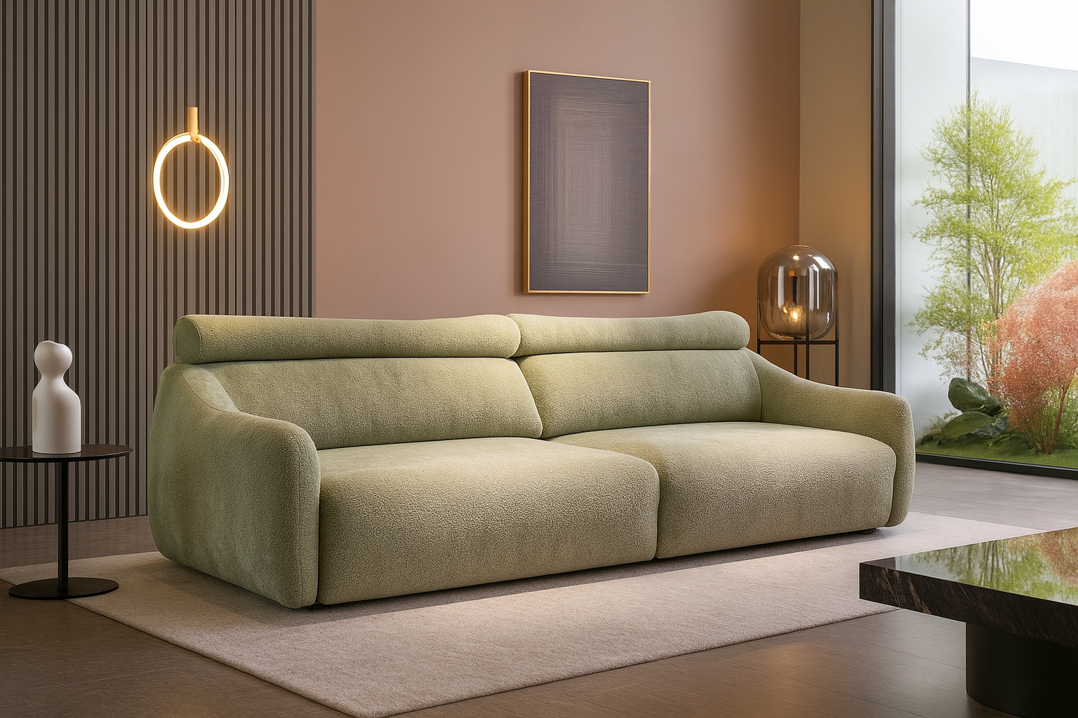 Sugar 3 Seat Dual Electric Reclining Sofa Bed with Adjustable Headrest - Fabric