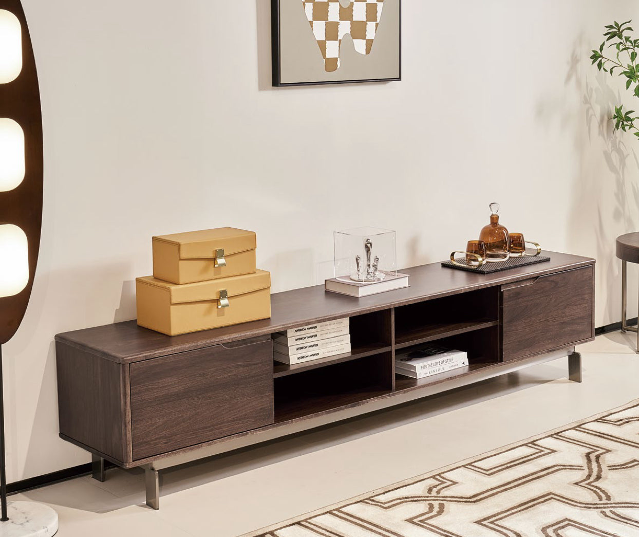Minimalist Walnut-Finished TV Stand