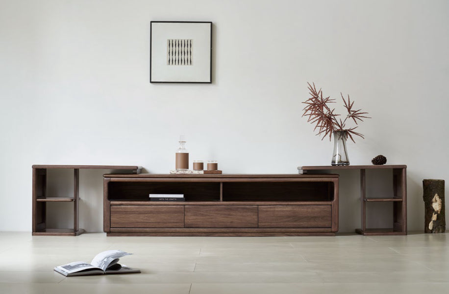 Serenity Flow Modular Walnut TV Console - Side Units