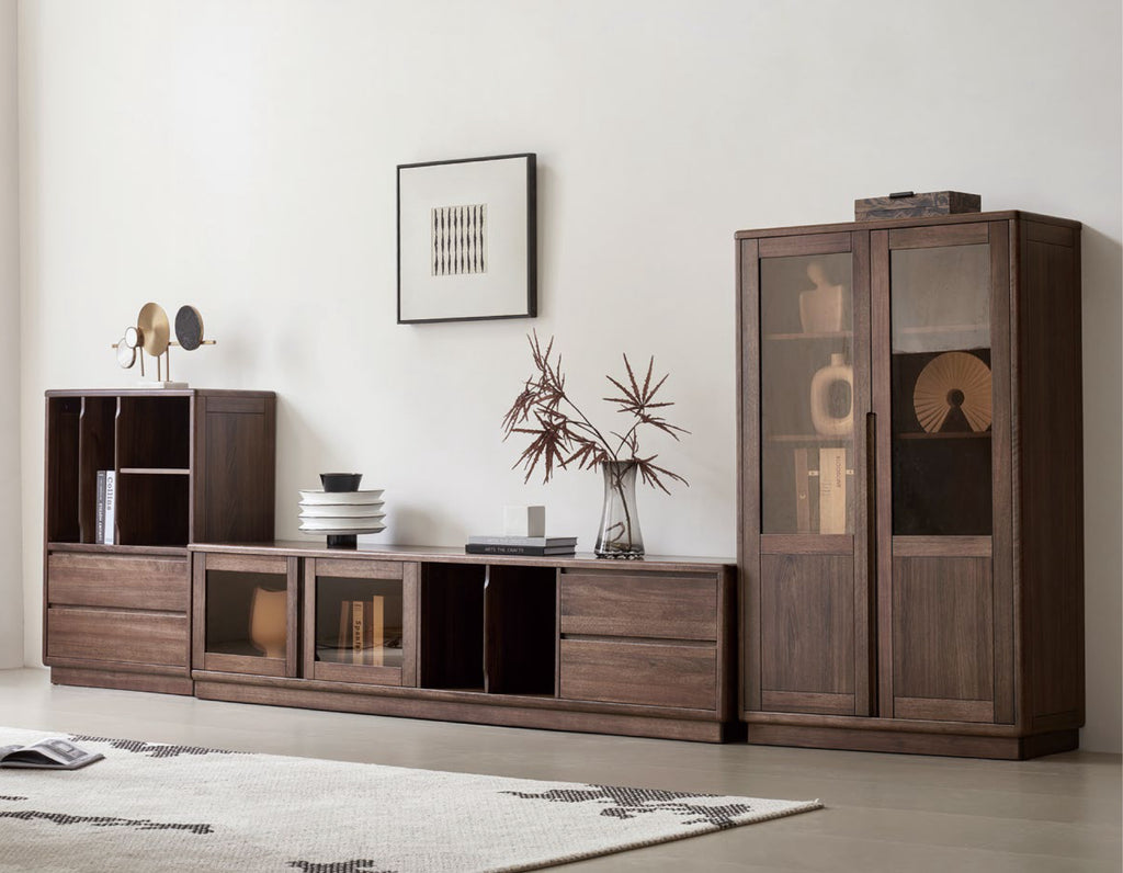 Solid Wood TV Cabinet Combo
