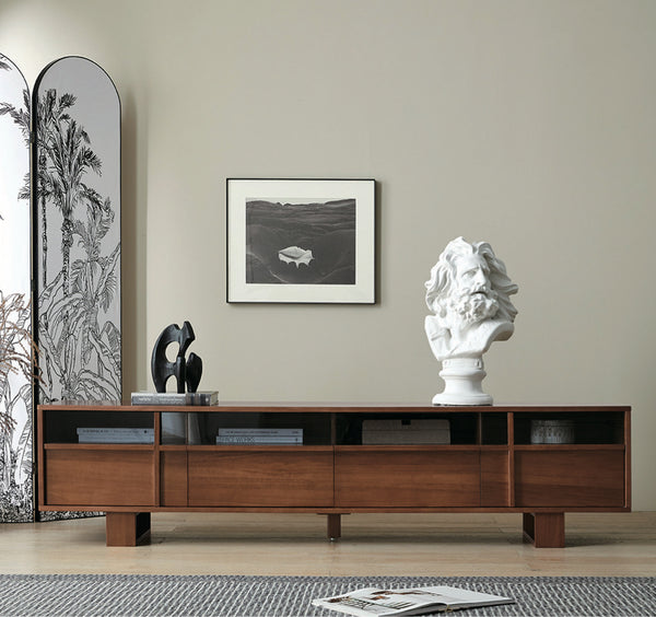Modern Minimalist Walnut TV Cabinet