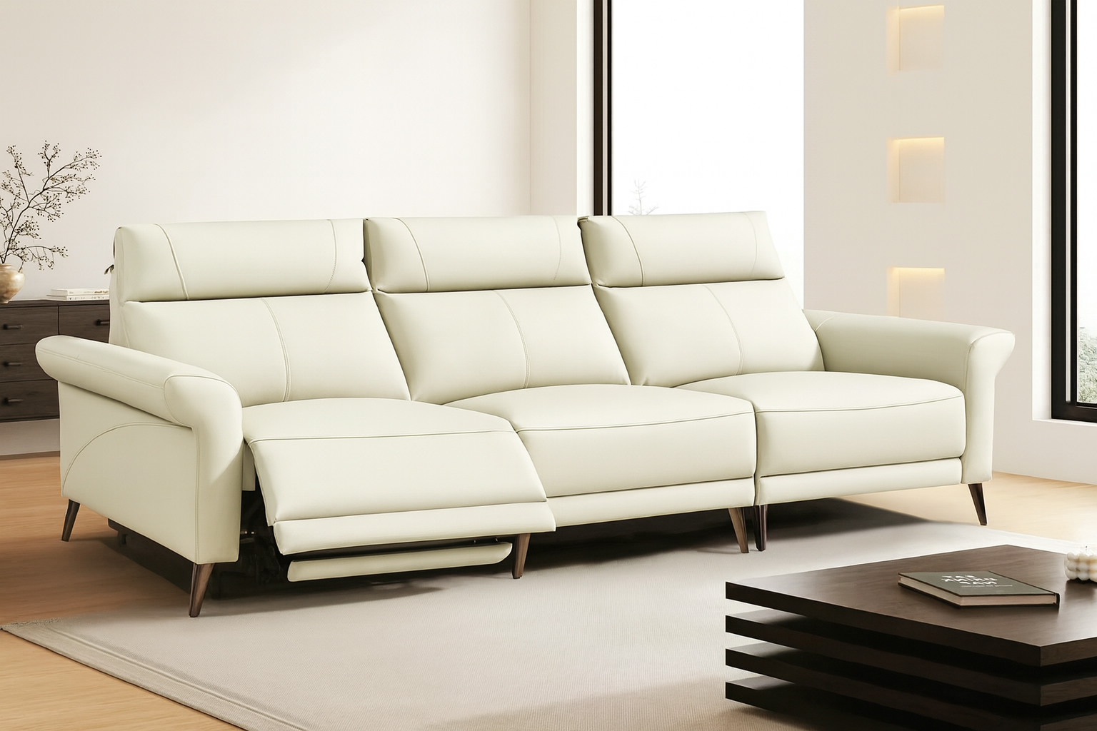 Nova 3-Seater Electric Reclining Leather Sofa