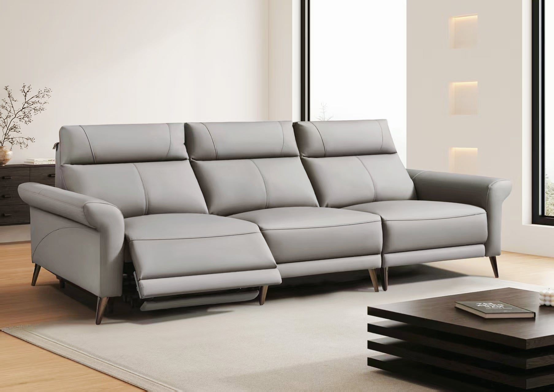 Nova 3-Seater Electric Reclining Leather Sofa