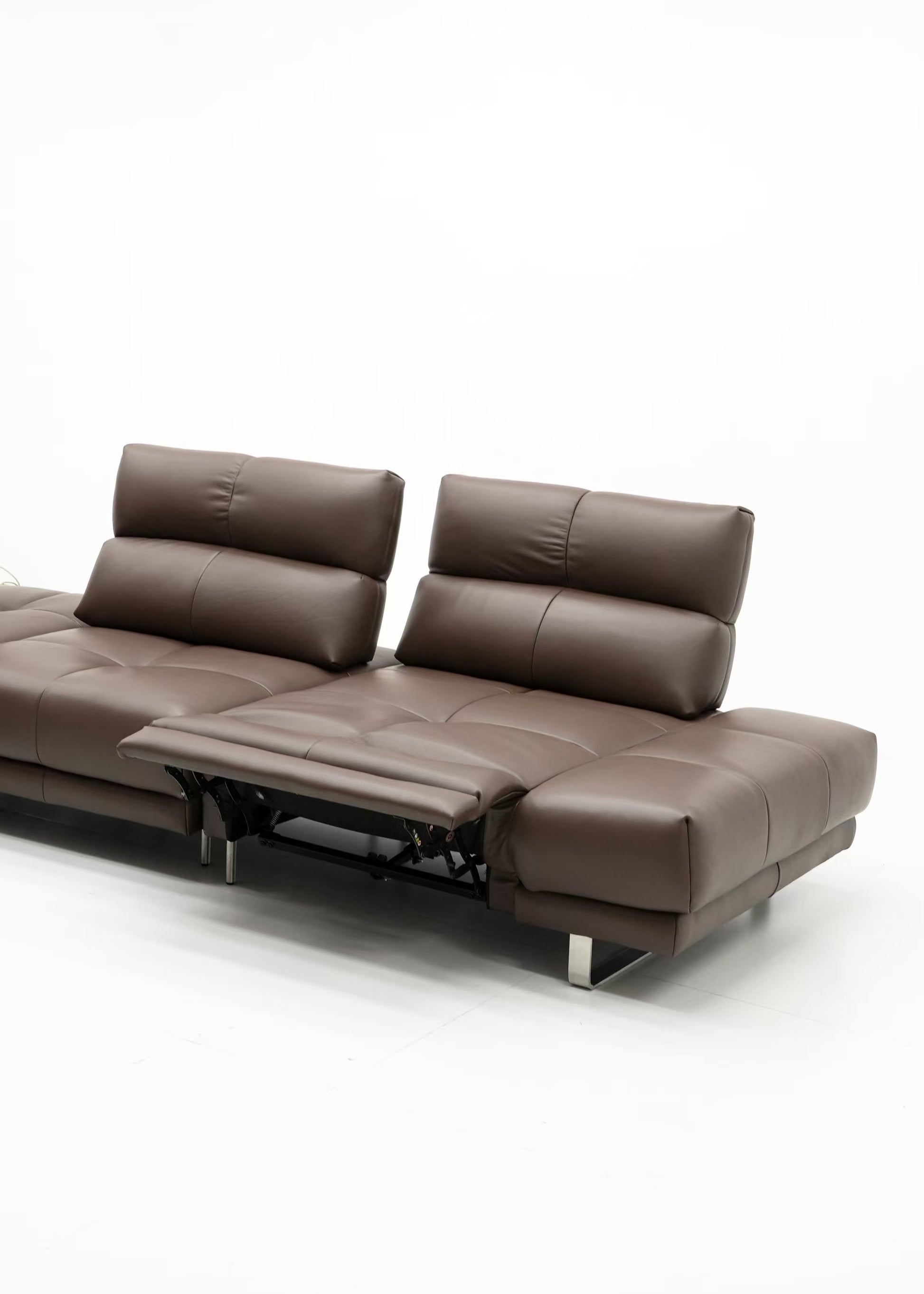 Astra 4.5 Seat L-Shape Electric Reclining Sofa with Adjustable Backrest - Leather