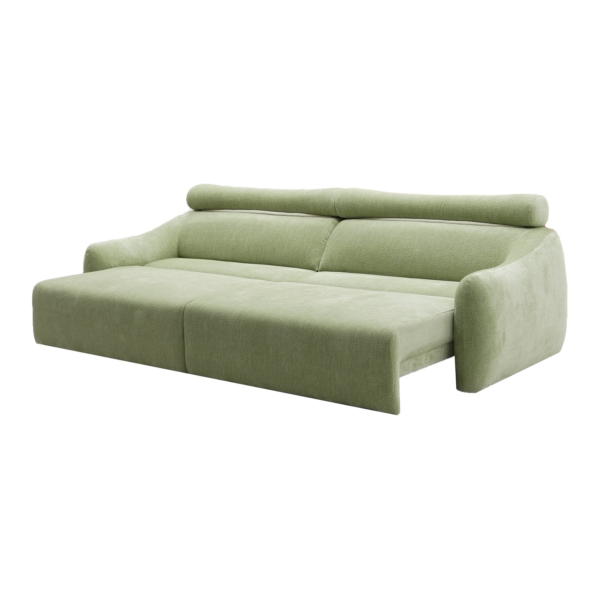 Sugar 3 Seat Dual Electric Reclining Sofa Bed with Adjustable Headrest - Fabric
