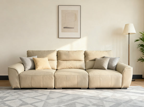 Luno 3 Seat Electric Reclining Sofa - Leather
