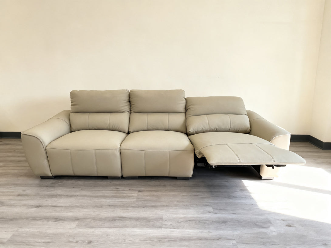 Smart 3-Seater Electric Recliner Sofa in Grey Leather | LZ Decor ...