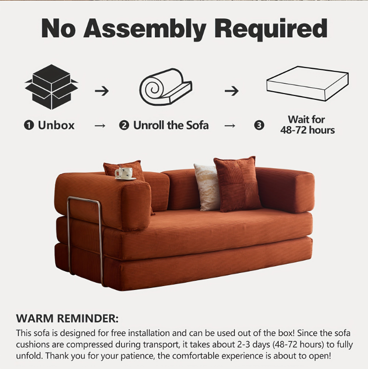 Koromo 3 Seater Modular Sofa Bed - Corduroy