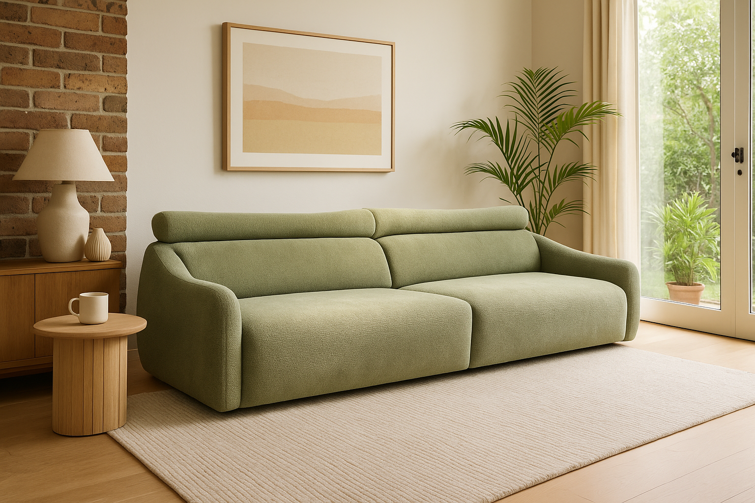 Sugar 3 Seat Dual Electric Reclining Sofa Bed with Adjustable Headrest - Fabric